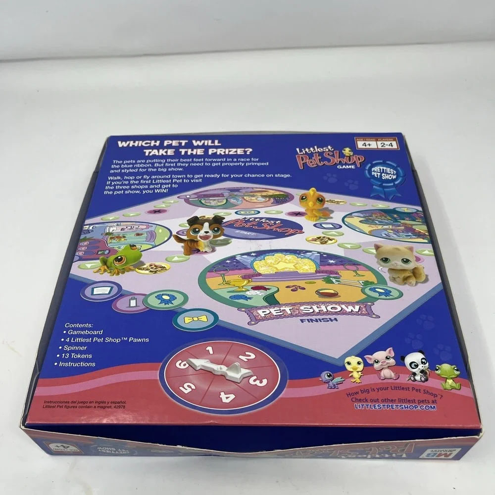 Littlest Pet Shop Board Game Prettiest Pet Show Hasbro 2007 Complete With 7 Pets